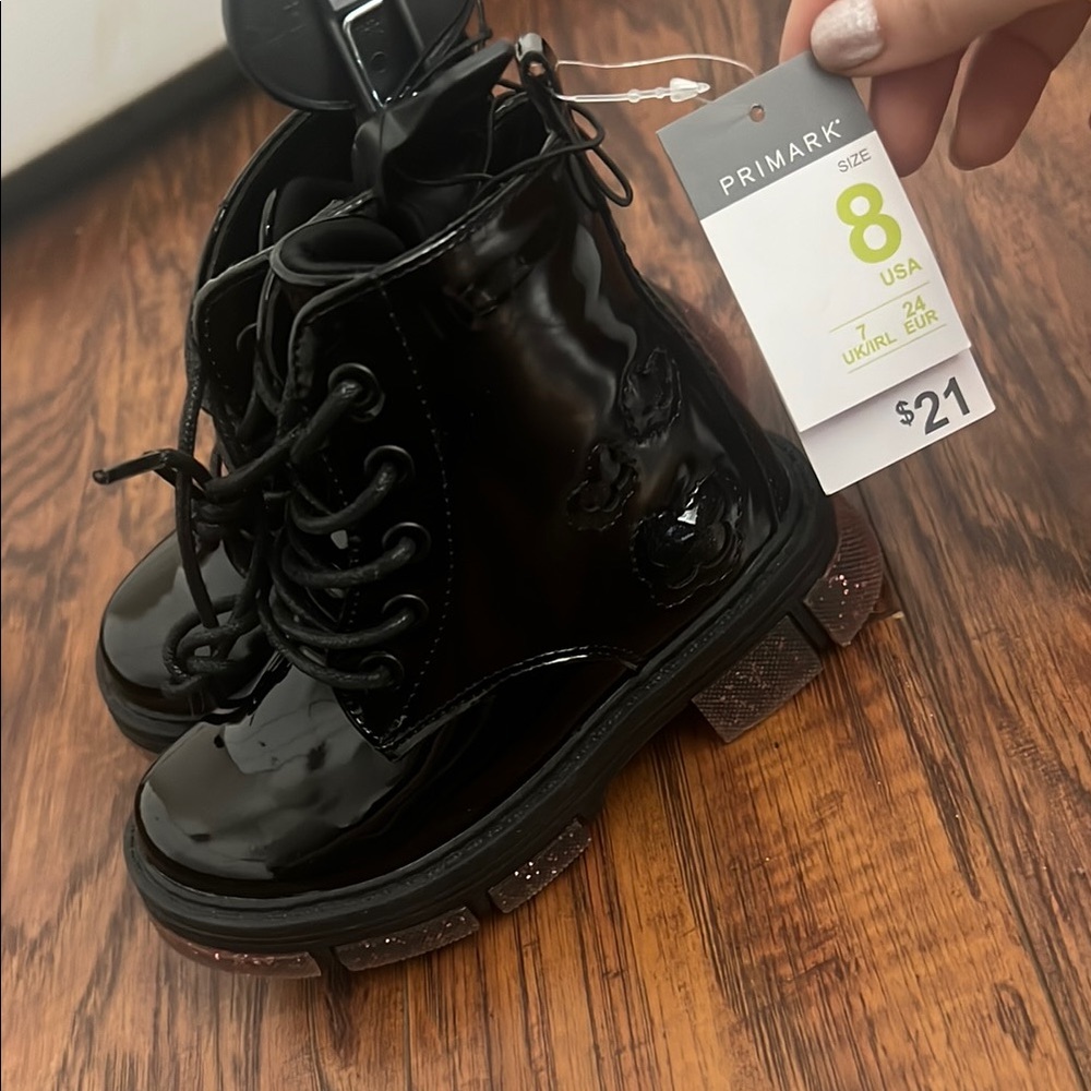 Primark Black Combat Moto Boots with Chunky Sole